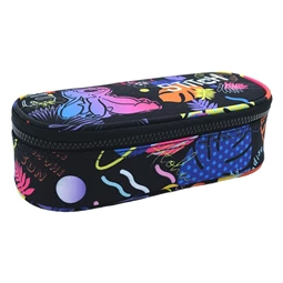 Tolltartó ovál Lilo és Stitch 1 klapnis, üres fekete mintás, COOLPACK