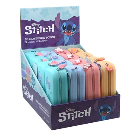 Tolltartó ovál Lilo és Stitch üres szilikonos 18x6,5x5 cm pasztell mintás, vegyesen 180 × 65 × 50 mm COOLPACK
