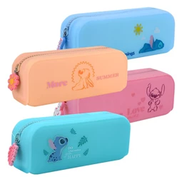 Tolltartó ovál Lilo és Stitch üres szilikonos 18x6,5x5 cm pasztell mintás, vegyesen 180 × 65 × 50 mm COOLPACK