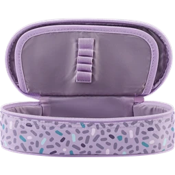 Tolltartó ovális HERLITZ 1 klapnis Kids lila mintás 23,5 x 8,5 x 5 cm.