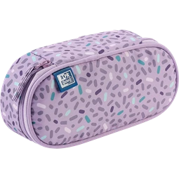 Tolltartó ovális HERLITZ 1 klapnis Kids lila mintás 23,5 x 8,5 x 5 cm.