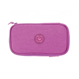 Tolltartó ovális HERLITZ Beat Box ABC lila üres 22,5x12x7cm, cipzár fogazata az ABC betűivel díszített, 1 klapnis