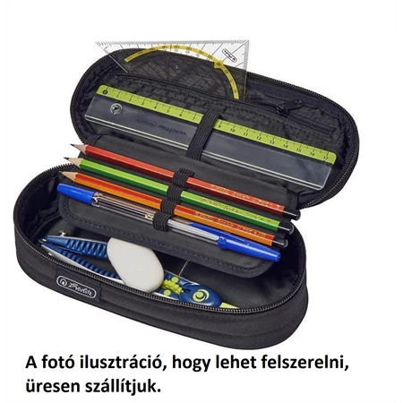 Tolltartó ovális  HERLITZ Uni fekete, üresen 21,5x9,5x6 cm
