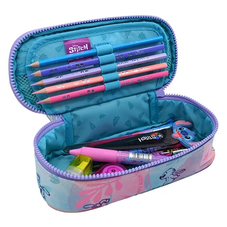 Tolltartó ovális Lilo és Stitch 1 klapnis, üres pasztell mintás, COOLPACK