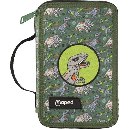 Tolltartó töltött, 2 emeletes MAPED, 38 db-os felszereléssel, dinoszaurusz minta