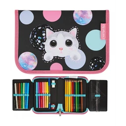 Tolltartó töltött 2 klapnis HERLITZ 31 részes Cute Cat, cicás