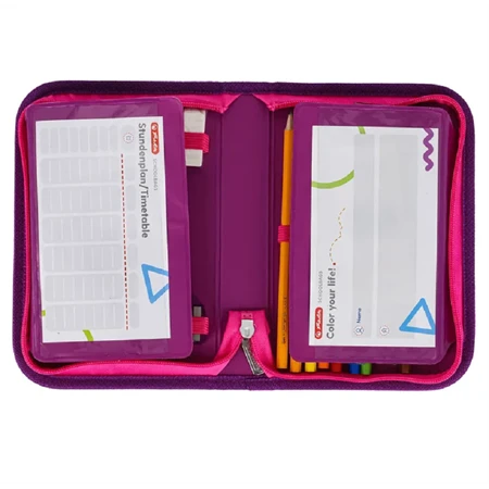 Tolltartó töltött 2 klapnis HERLITZ 31 részes DipDye pink