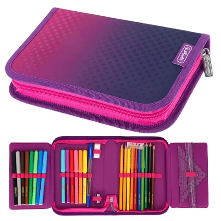 Tolltartó töltött 2 klapnis HERLITZ 31 részes DipDye pink