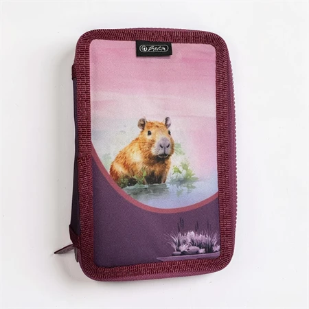Tolltartó üres 2 emeletes HERLITZ CapyBara pink 20 x 4,5 x 13 cm