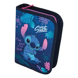 Tolltartó üres 2 klapnis Clipper Stitch, Lilo és Stitch  1 részes üres kék mintás