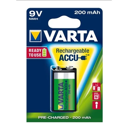 Tölthető elem 9V VARTA Power Accu 1x200 mAh, előtöltött