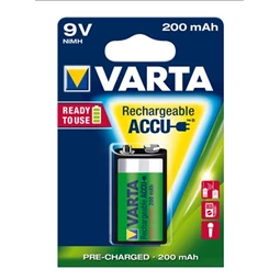 Tölthető elem 9V VARTA Power Accu 1x200 mAh, előtöltött