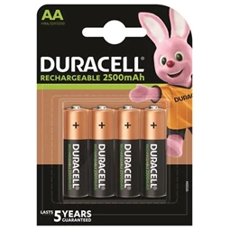 Tölthető elem, DURACELL AA ceruza, 4x2500 mAh