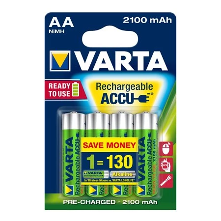 Tölthető elem ceruza VARTA Longlife Accu AA, 4x2100 mAh, előltöltött, 4db/bliszter