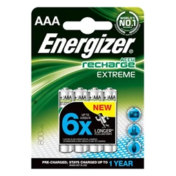 Tölthető elem micro ENERGIZER Extreme AAA, 4x800 mAh, előtöltött, 4db/csomag