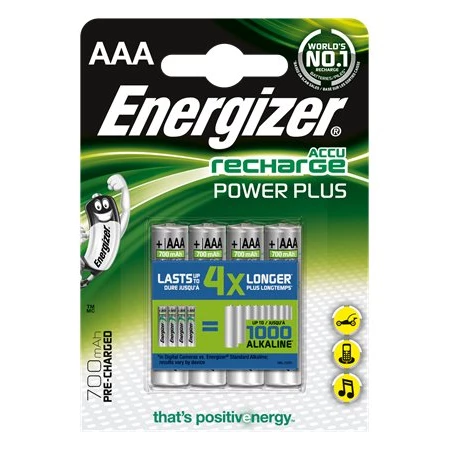 Tölthető elem micro ENERGIZER Power Plus AAA, 4x700 mAh, 4db/csomag