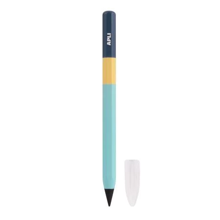 Töltőceruza, APLI Infinite mini HB, hatszögletű, csereheggyel,  tricolor, égkék test, grafit írásszín