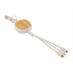 Töltőkábel, teleszkópos, 53x225x15 mm, Mikro USB, USB-C és Lightning csatlakozókkal.