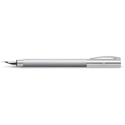 Töltőtoll Faber-Castell AMBITION rozsdamentes acél test, M-es heggyel, Matt szálcsiszolt rozsdamentes acél test
