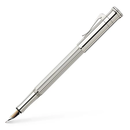 Töltőtoll Faber-Castell Classic Silver ezüst bevonatú OM-es HE, finoman barázdált test