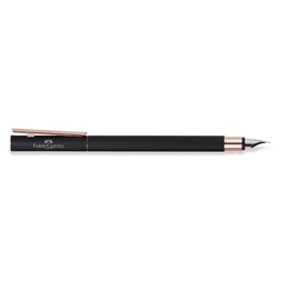 Töltőtoll Faber-Castell Neo Slim mertál fekte test, rózsaarany klipsz M-es heggyel