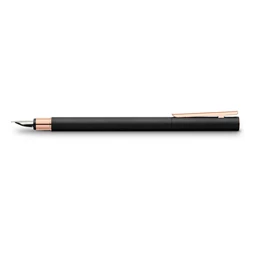 Töltőtoll Faber-Castell Neo Slim mertál fekte test, rózsaarany klipsz M-es heggyel