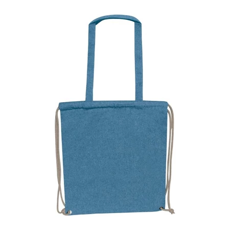 Tornazsák - hátizsák, újrahasznosított pamut 140 gm2 37,5 x 0,3 x 42 cm kék