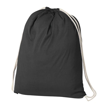 Tornazsák - hátizsák pamut 37 x 0,2 x 44 cm 140 gr/m2 fekete