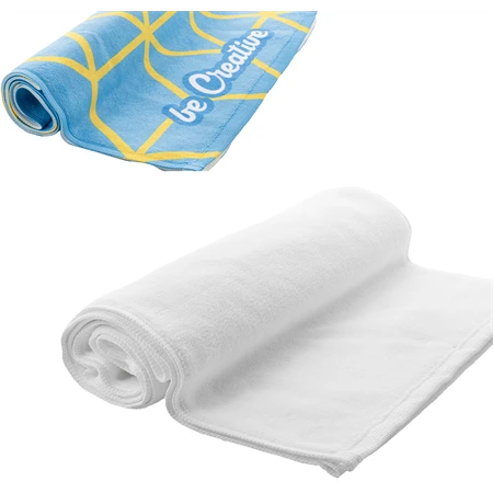 Törölköző 30x130 cm, sporttörölköző egyik oldalán a kért grafikával nyomtatva, minimum 25db rendelhető