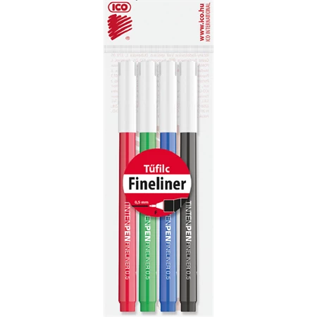 Tűfilc Tinten Pen ICO készlet 4 színű, 0,5mm írásvastagság