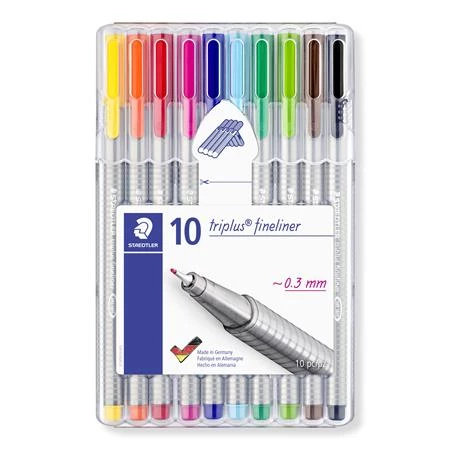 Tűfilc készlet 10db-os STAEDTLER Triplus Box 0,3 mm