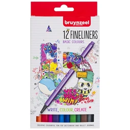 Tűfilc készlet 12db-os BRUYNZEEL 0,4mm papír dobozban