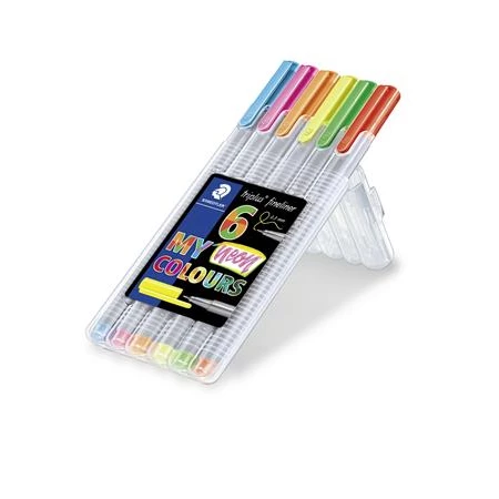 Tűfilc készlet 6db-os STAEDTLER Triplus 0,3 mm, neon színek