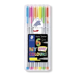 Tűfilc készlet 6db-os STAEDTLER Triplus 0,3 mm, neon színek