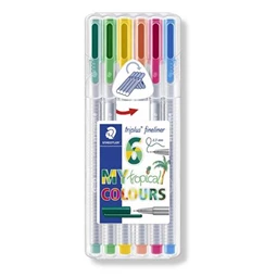 Tűfilc készlet 6db-os STAEDTLER Triplus 0,3 mm, trópusi színek