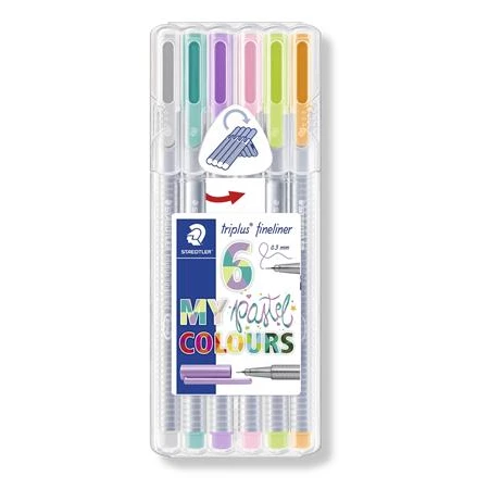 Tűfilc készlet 6db-os STAEDTLER Triplus Box 0,3 mm, pasztell színek