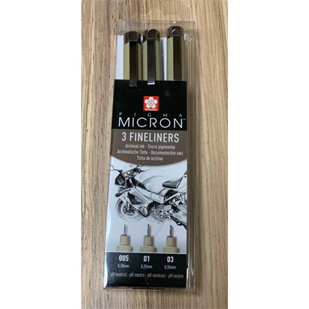 Tűfilc készlet SAKURA MICRON 3db-os 0,2mm 0,25mm 0,35 mm (005 01 03)