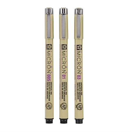 Tűfilc készlet SAKURA MICRON 3db-os 0,2mm 0,25mm 0,35 mm (005 01 03)