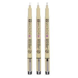 Tűfilc készlet SAKURA MICRON 3db-os 0,3mm 0,4mm 0,5 mm (02, 04, 08)