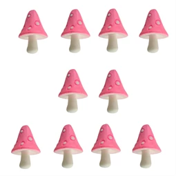 Tündérkert - gomba csúcsos kalappal 3,5x2,5cm 10db/csomag rózsaszín