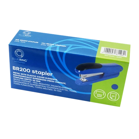 Tűzőgép BLUERING BR200 20 lapos 24/6 kapoccsal, kék