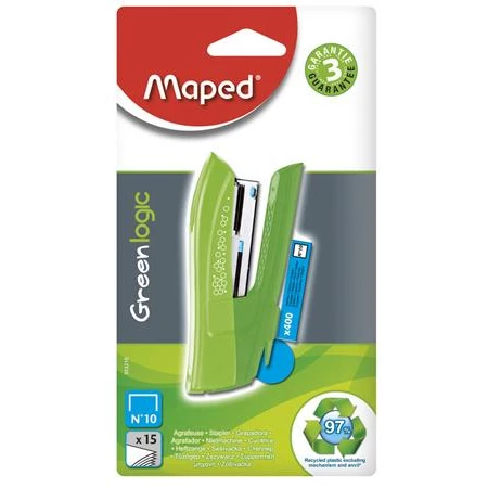 Tűzőgép MAPED Greenlogic Pocket No.10, vegyes színek