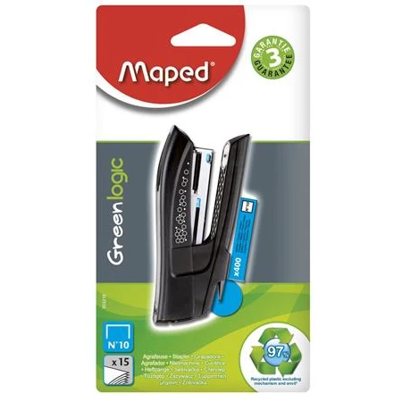 Tűzőgép MAPED Greenlogic Pocket No.10, vegyes színek