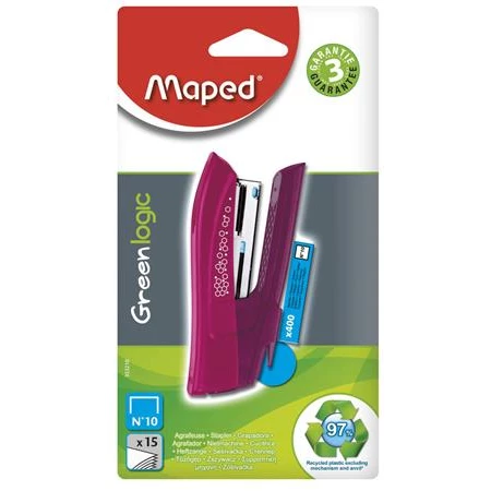 Tűzőgép MAPED Greenlogic Pocket No.10, vegyes színek