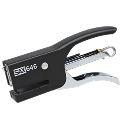 Tűzőgép SAX 646 DESIGN kalauz 10/5-ös kapoccsal, 15 lap, fekete felület, 5 év garancia