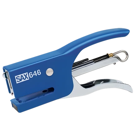 Tűzőgép SAX 646 DESIGN kalauz 10/5-ös kapoccsal, 15 lap, kék felület, 5 év garancia