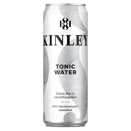 Üdítőital, szénsavas, 0,25 l, dobozos, KINLEY tonic-citromfű