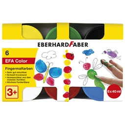Ujjfesték EBERHARD FABER 6x40ml tégelyes