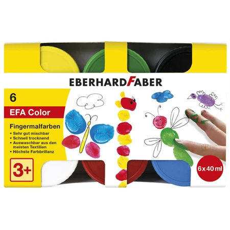 Ujjfesték EBERHARD FABER 6x40ml tégelyes