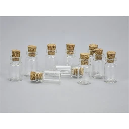 Üveg parafadugóval 2,4x1,3cm egyenesfalú